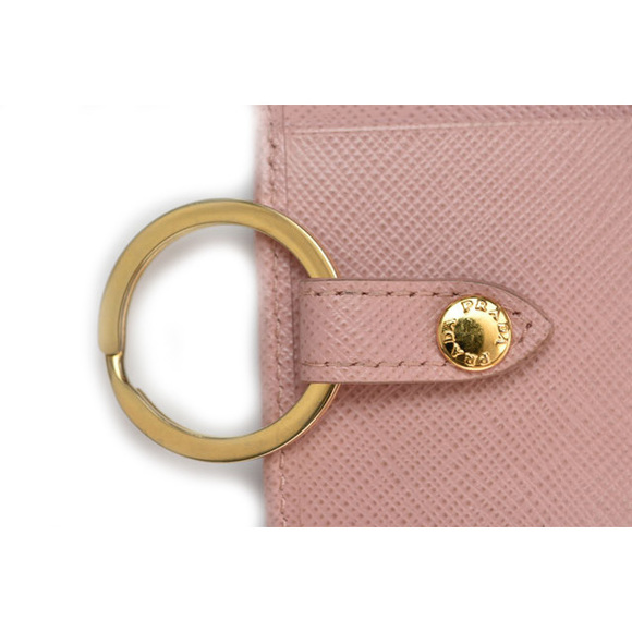 Prada Key Case 6-Row Saffiano Metal Pesco Pink - Picture 5 of 7